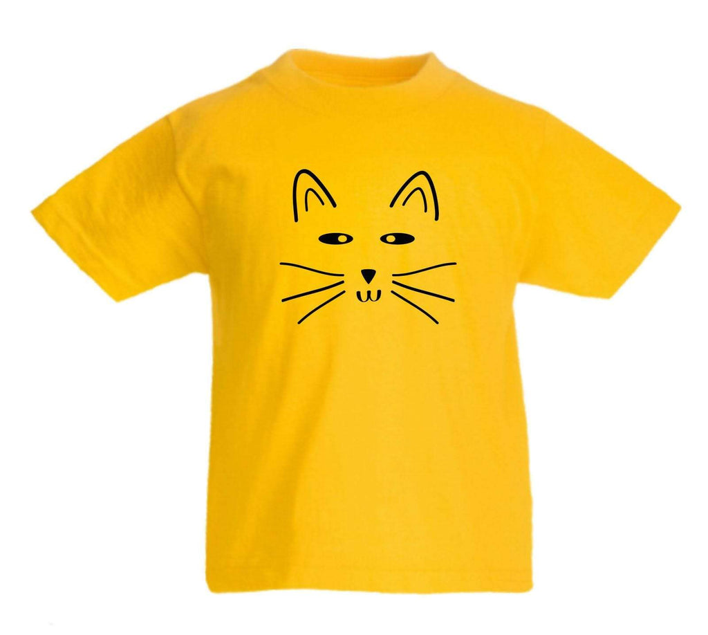 Cat Face Cool Unisex Kids Funny Fancy Dress Halloween Top T-Shirts Age 3-13Years