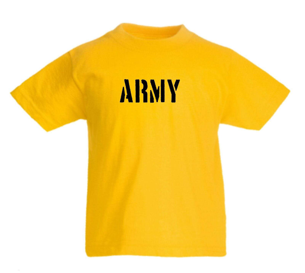 ARMY Childrens Boys Girls Kids Cool Fun Casual Top T-Shirts Age 3-13 Years