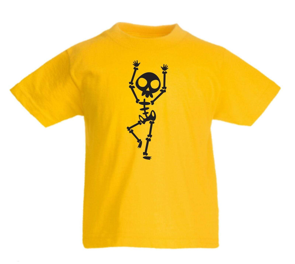 Halloween Dancing Skeleton Costume Boys Girls Kids Top T Shirts Age 3-13 Years 1