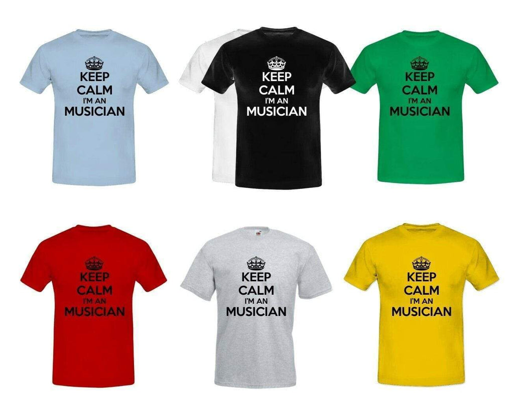 Keep Calm Musician Men's Boys Slogan Funny Humour Fathers Day T-Shirts S-XXL