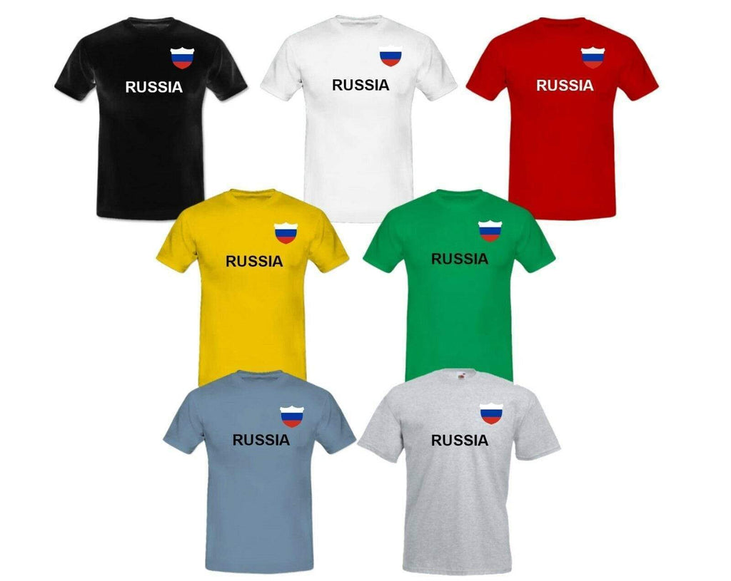 2018 FOOTBALL WORLD CUP MEN'S LADS BOYS SOCCER TEAM RUSSIA T-SHIRTS Sizes S-XXL