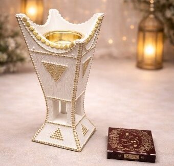 Elegant bukhoor burner gift set with premium bukhoor included. Perfect Ramadan home fragrance and Islamic decor gift for Eid.
